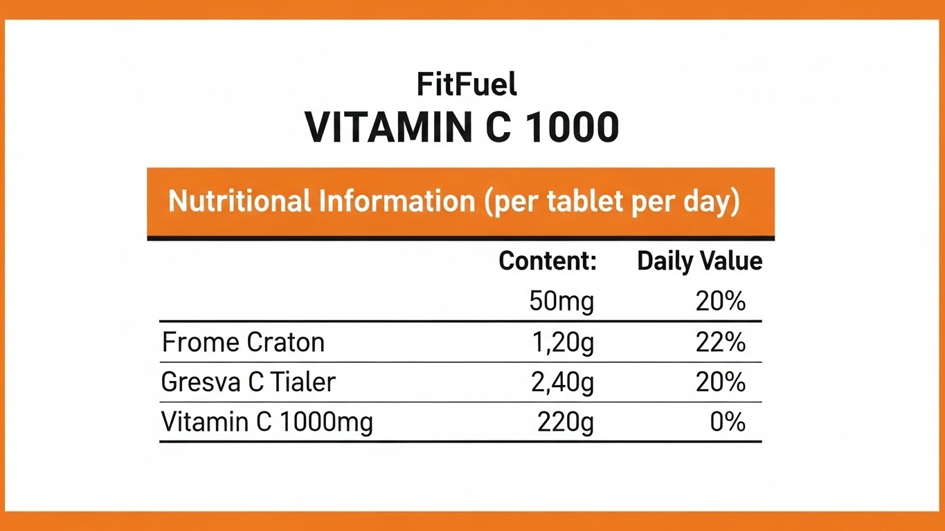 FitFuel ビタミンC 1000 の栄養成分表